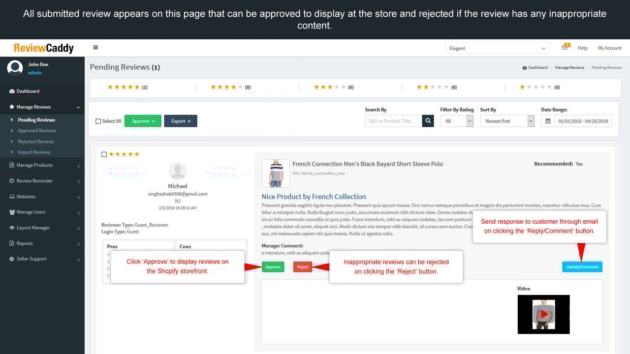 Manage Reviews