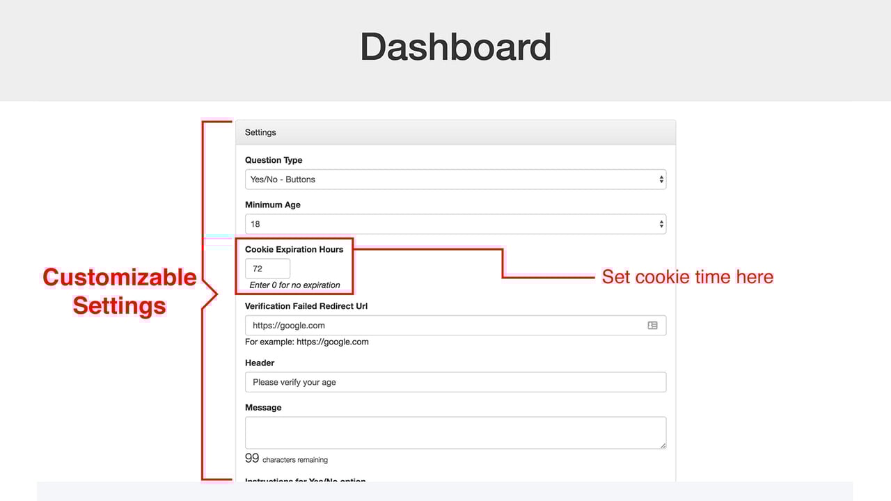 Age Verifier admin dashboard