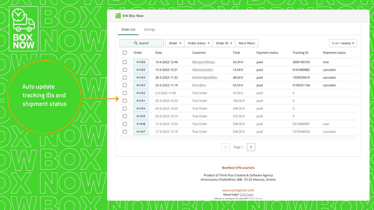 Auto update tracking IDs and shipment status
