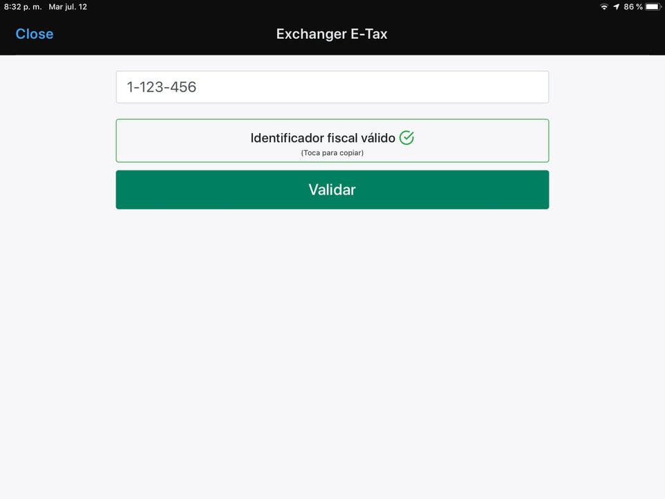 Validación de identificador fiscal