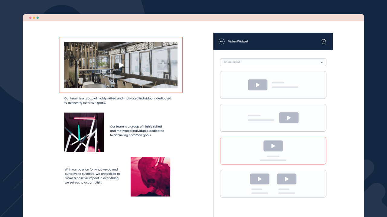 How to add images and videos in About Us page