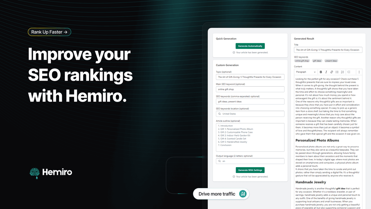 SEO Article Generator ‑ Hemiro