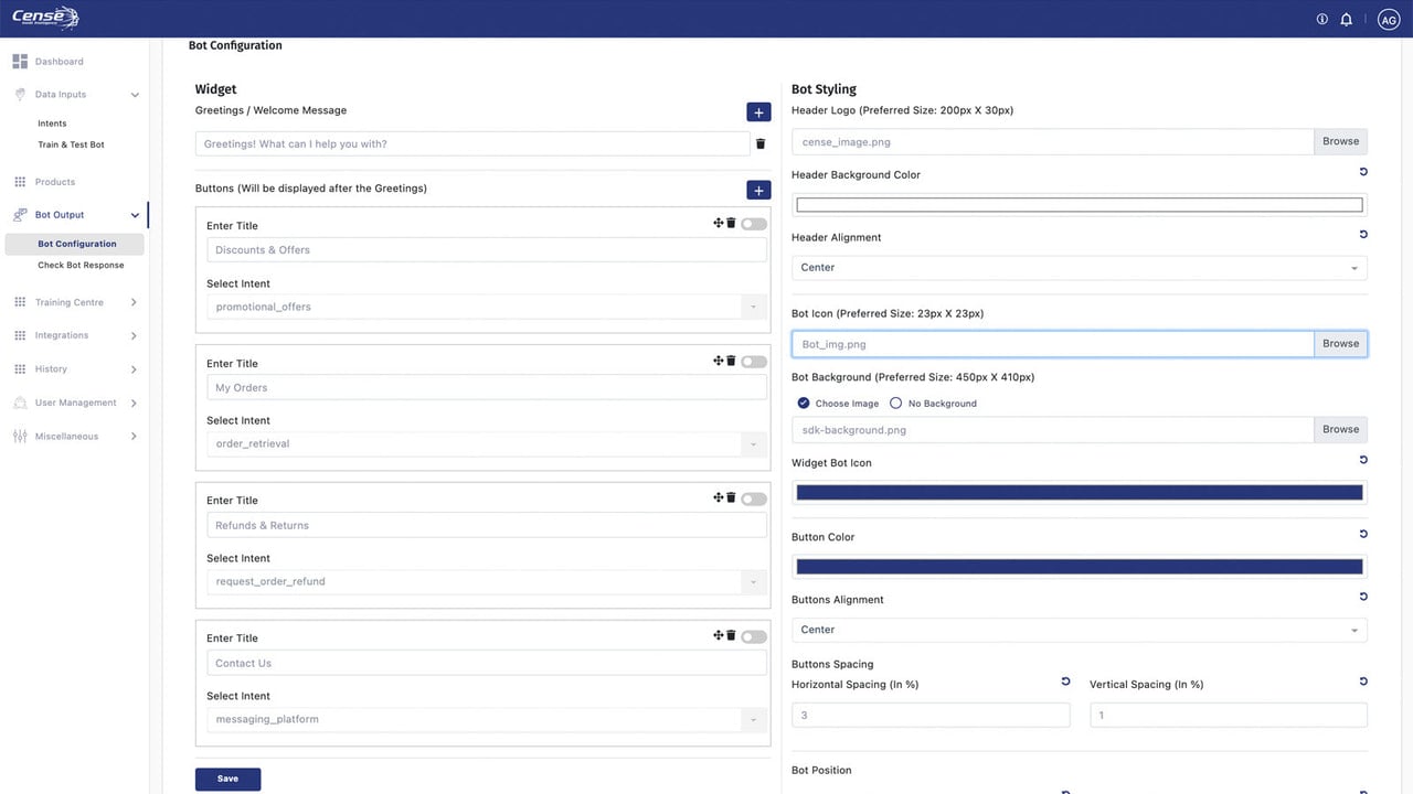 Configuring Bot to match the look & feel of company brand