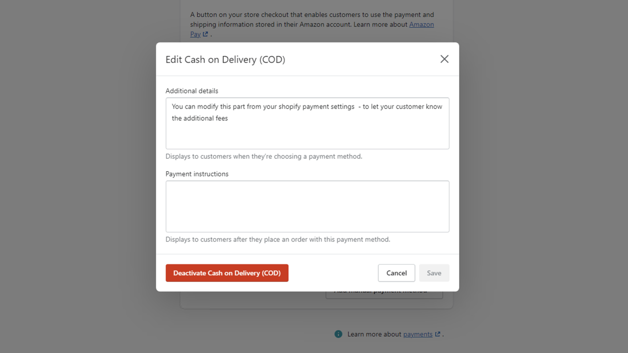enable cod payment method