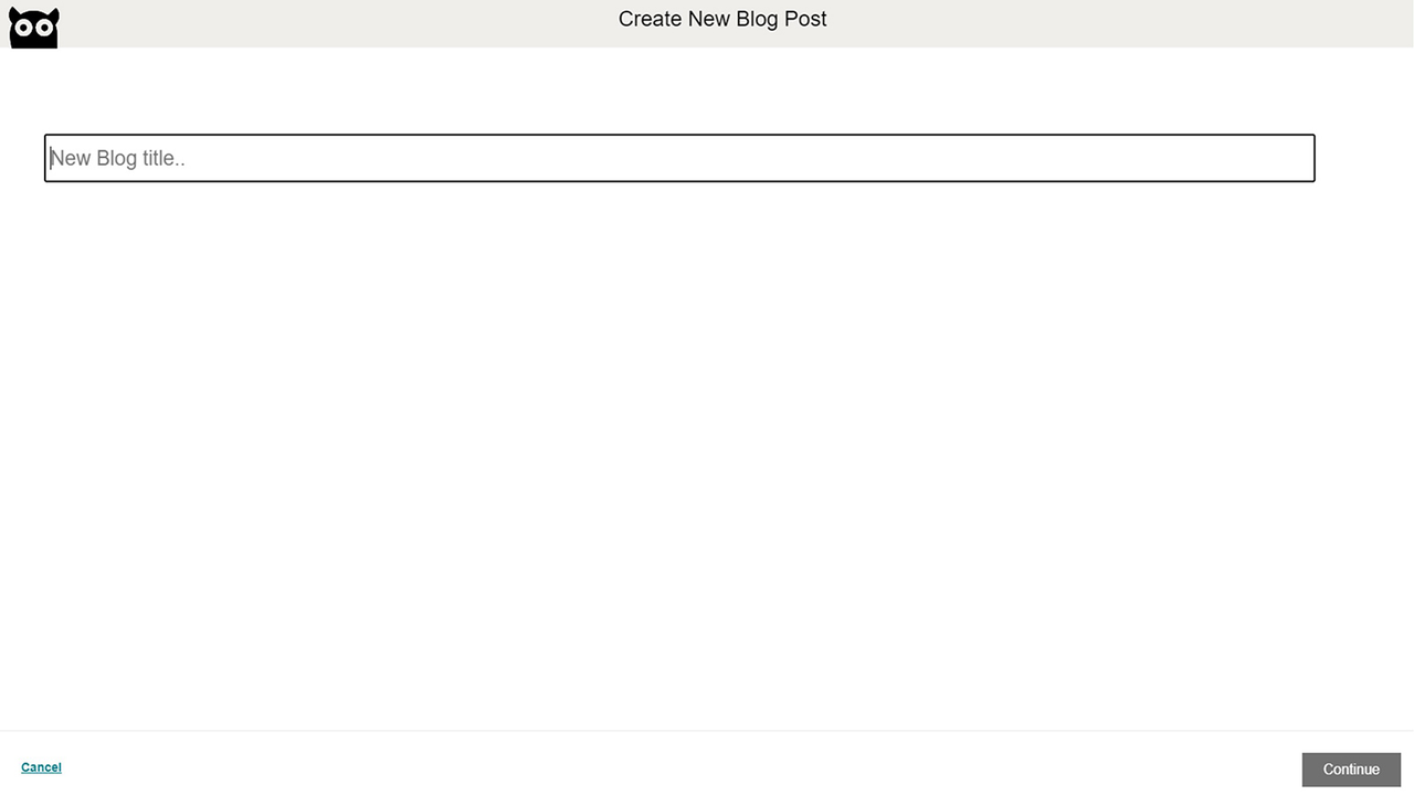 Make a New Blog Post