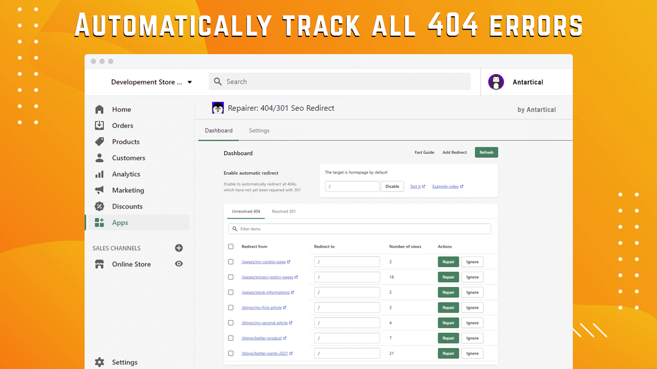 Repairer: 404/301 Seo Redirect