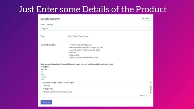 AiGen Product Descriptions