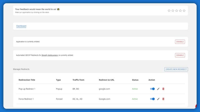 Geolocation Express Redirect
