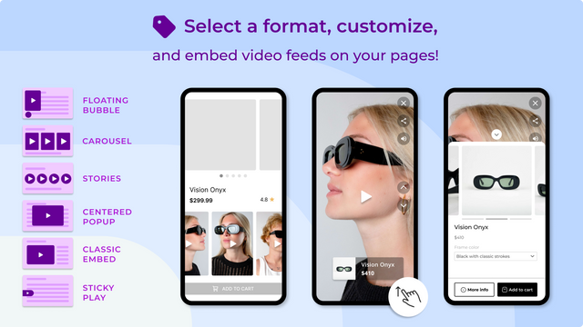Vidjet Shoppable Videos +Story
