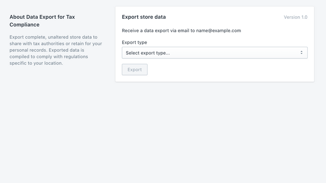 Data Exporter ‑ Tax Compliance