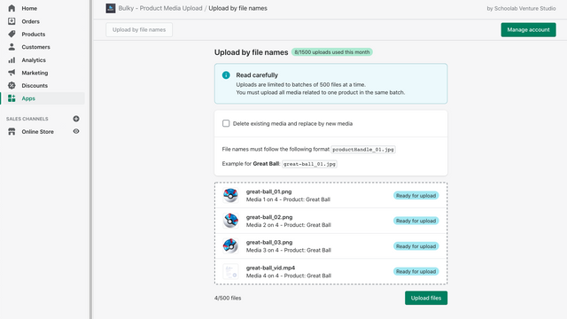 Bulky ‑ Product Media Upload