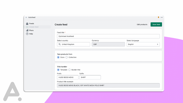 AutoFeed: Shopping Data Feeds