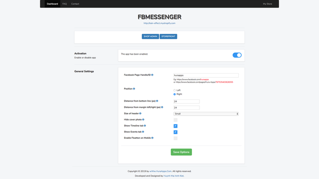 Hura FB Messenger Widget