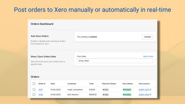Hyve ‑ Post to Xero