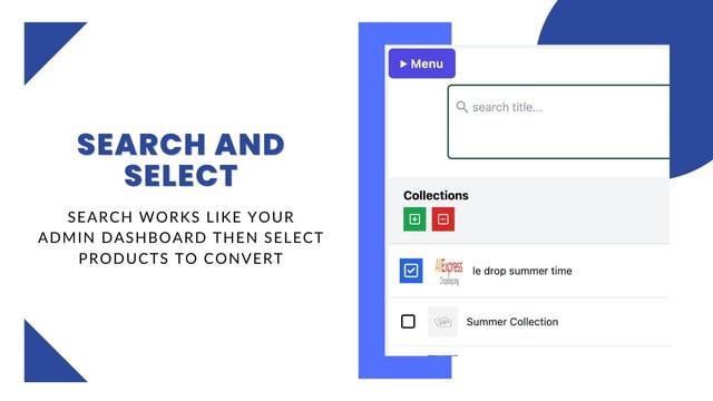 Search for your product by title