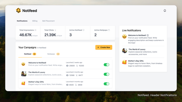 Notifeed: Header Notifications