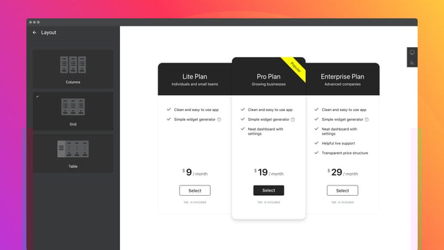 Elfsight Product Pricing Table