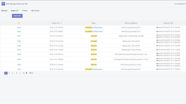 Bulk Manage Product