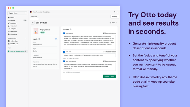 Otto: AI copywriter + content