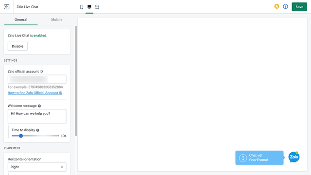 RT: Zalo Live Chat