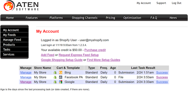 Aten's Google Shopping Feed