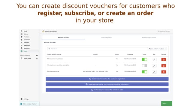 Singleton | Welcome Discounts