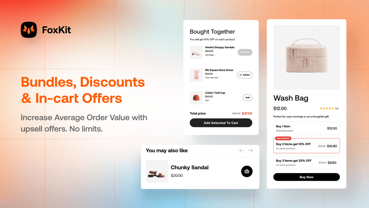 cross-sell related products recently viewed foxkit