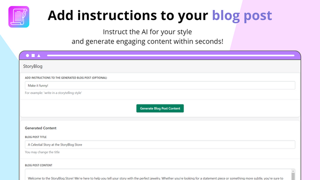 StoryBlog: Blog Post Generator