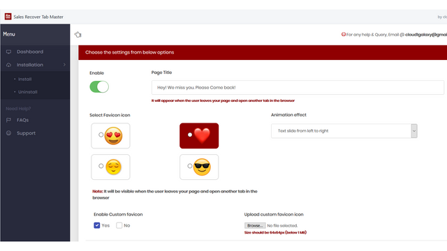Sales Recover Tab Master