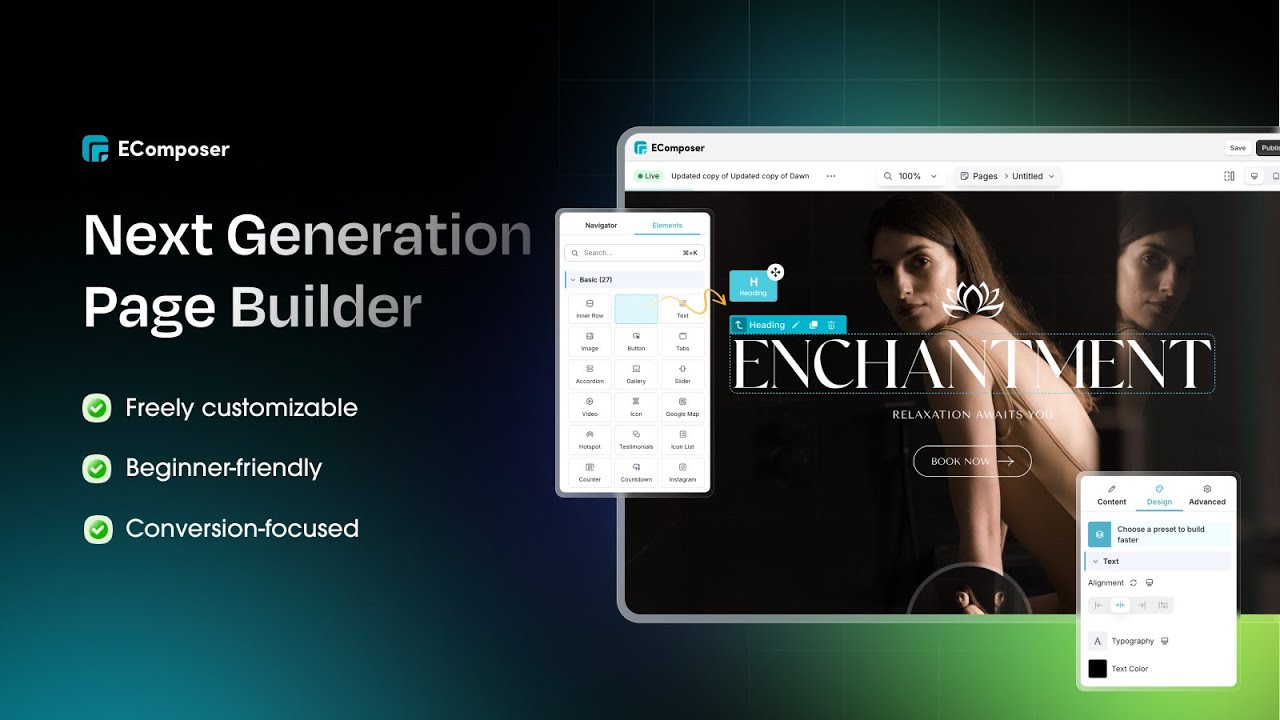 Create stunning, high-converting pages effortlessly with a user-friendly drag-and-drop builder.