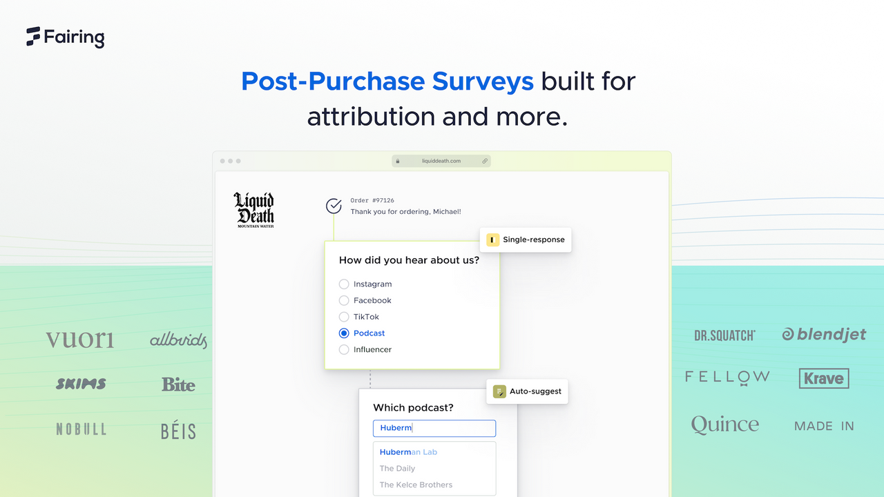 Fairing Post Purchase Surveys