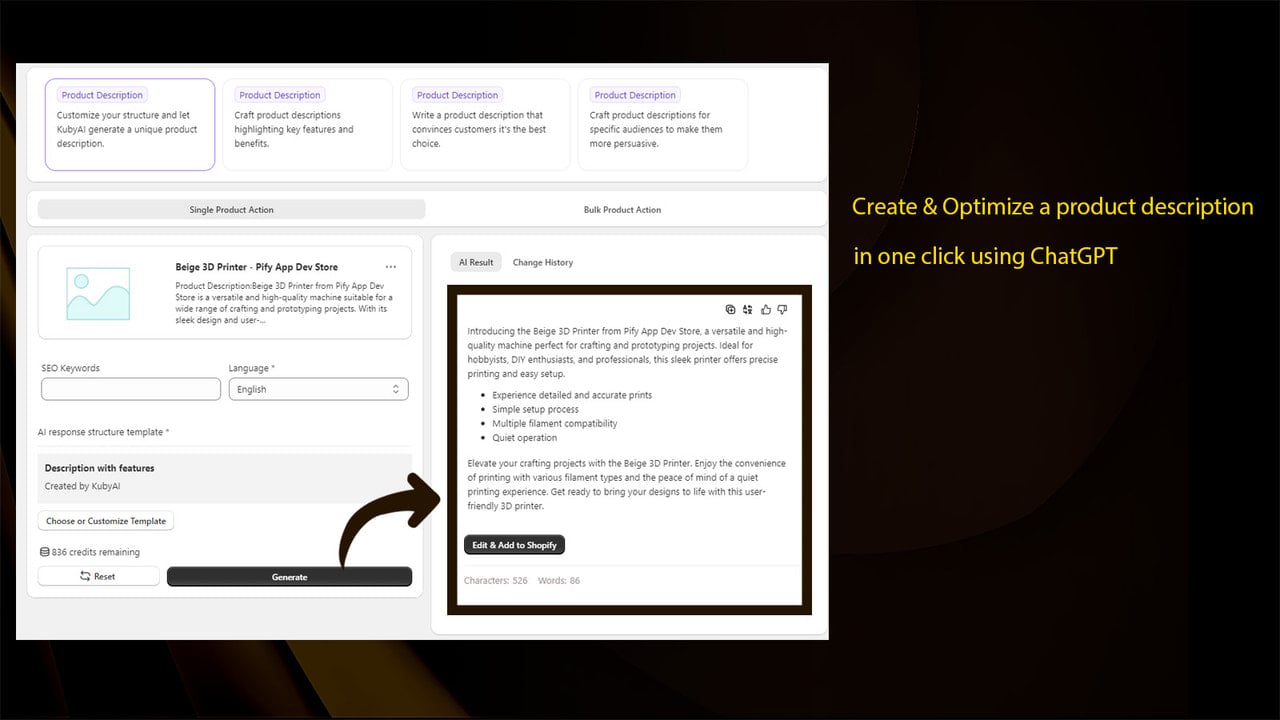 Customize description structure, support HTML templates