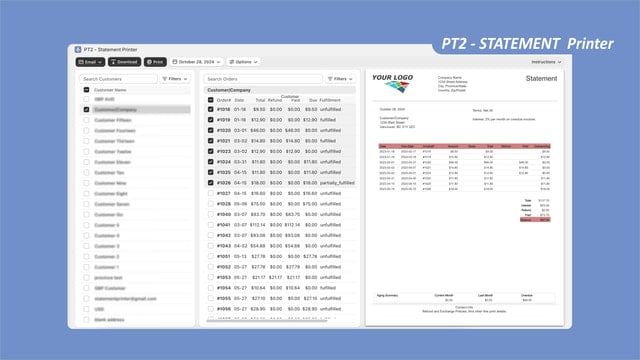 PT2 ‑ Statement Printer
