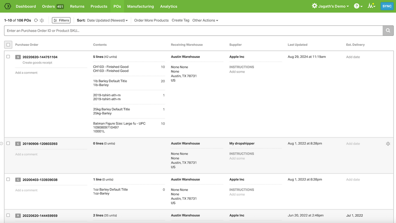 Enjoy full visibility and control over your inventory.