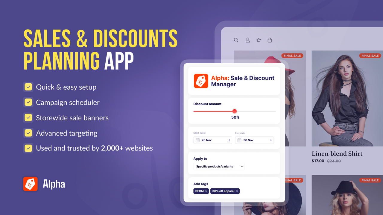 Alpha: Sale & Discount Manager