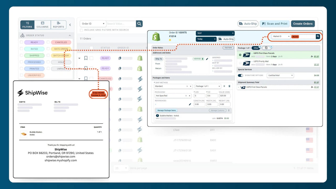 Utilize your Shopify packing slip for quick processing