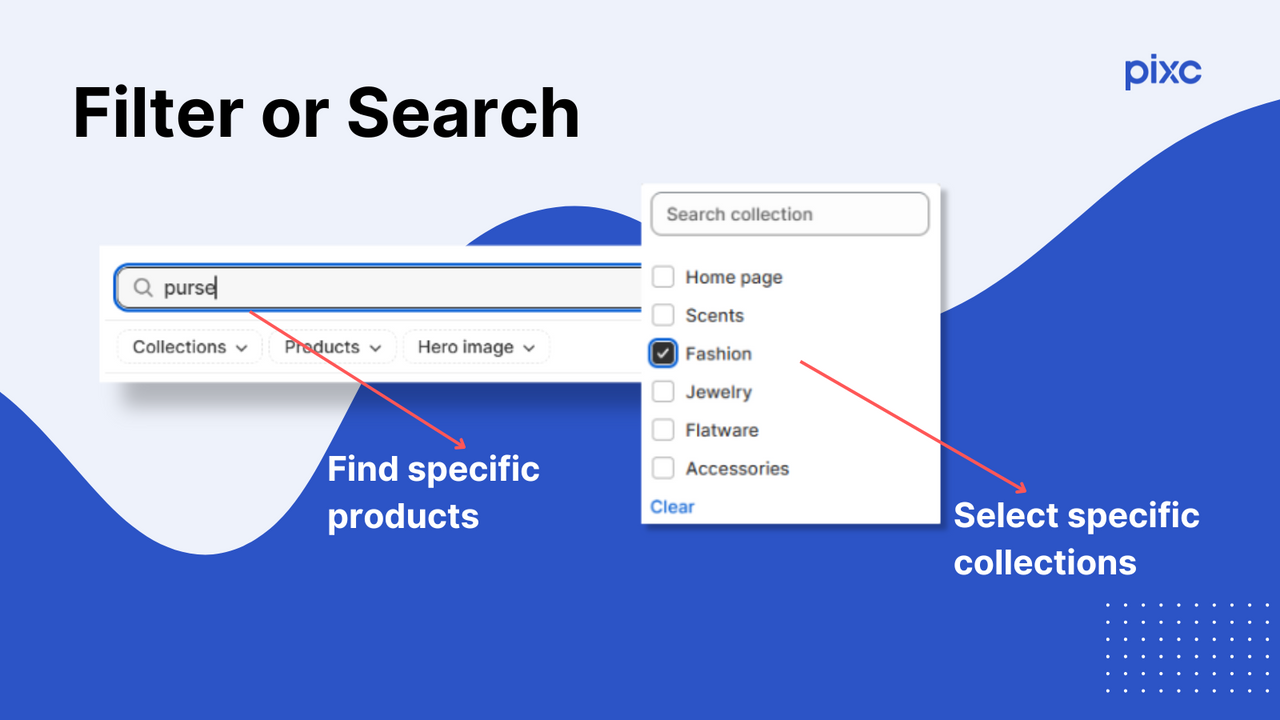 Select specific collections or products to optimize