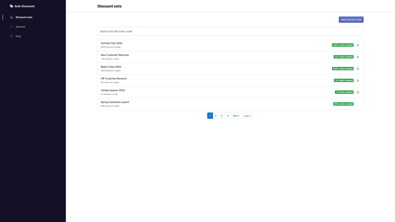 Keep track of your discount codes by promotion