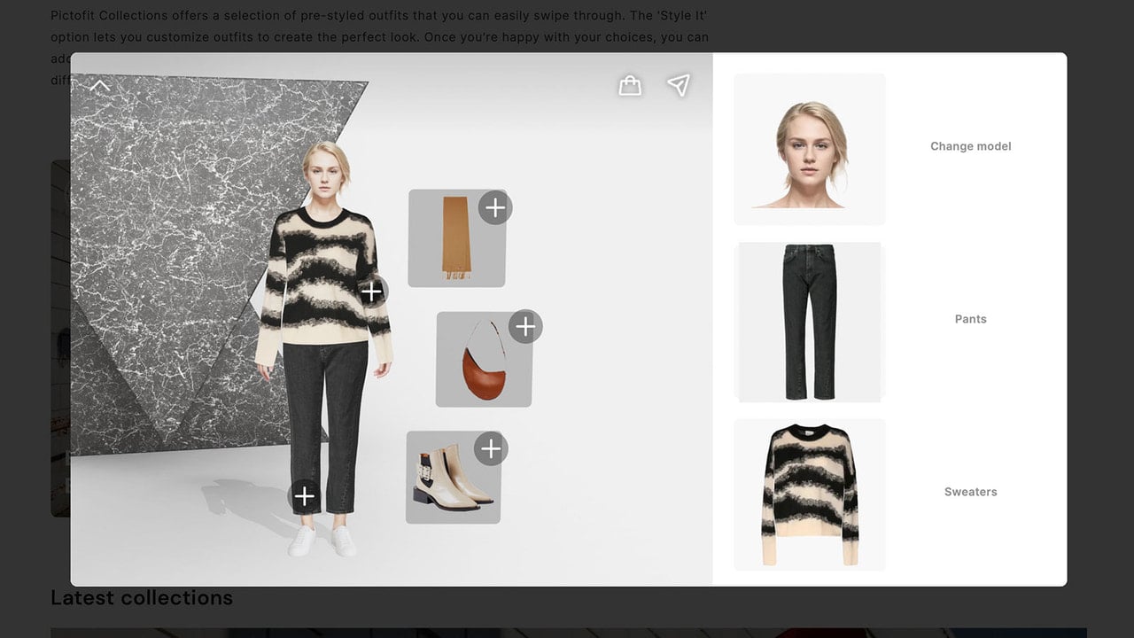 Add products to your fitting room & see them on your avatar